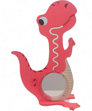 Alcancía de madera Trupan para niños Dinosaurio rosado